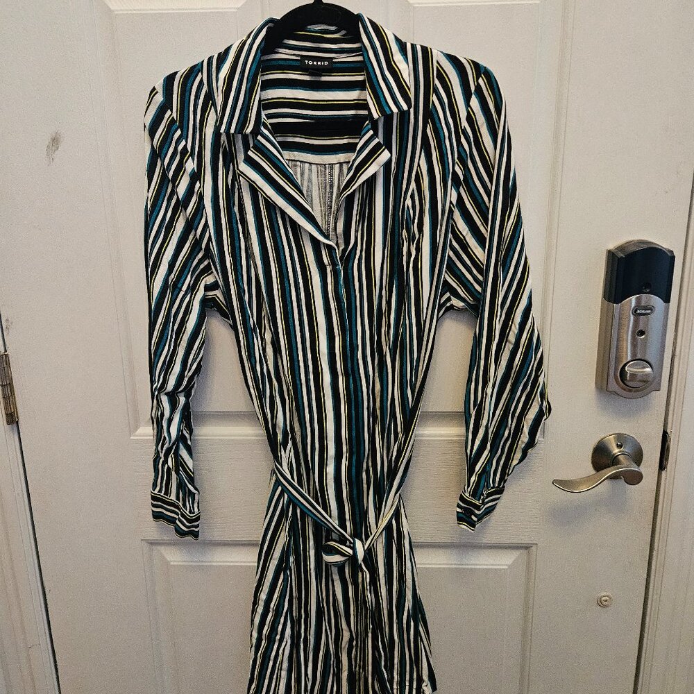 Striped Button Up Dress